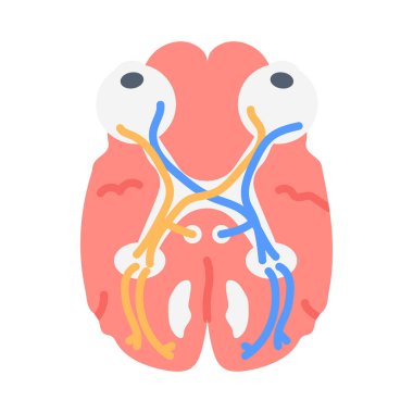 Optik Chiasm simgesi vektörde. Logotype