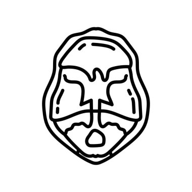 Vektör olarak kafatası dekoltesi simgesi. Logotype