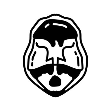 Vektör olarak kafatası dekoltesi simgesi. Logotype