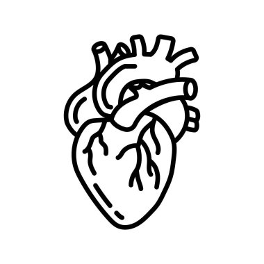 Kalp ikonu vektörde. Logotype