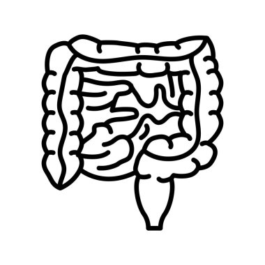 Bağırsak ikonu vektör olarak. Logotype