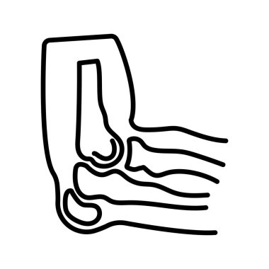 Dirsek eklemi simgesi vektörde. Logotype