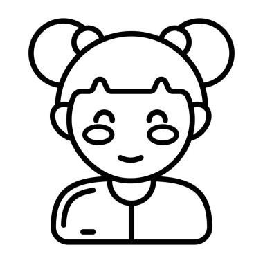 Vektör olarak kız simgesi. Logotype