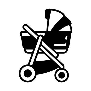 Vektör olarak bebek arabası simgesi. Logotype