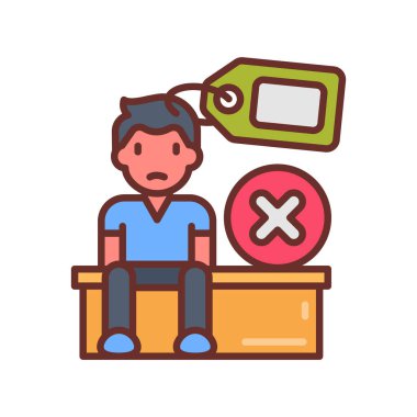 Stop Child Selling icon in vector. Logotype clipart