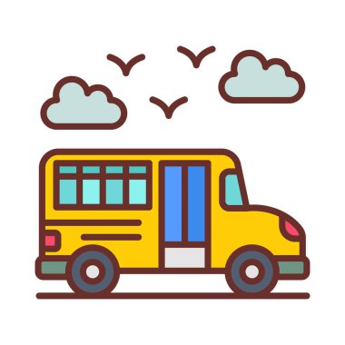 Okul servisi simgesi vektör. Logotype