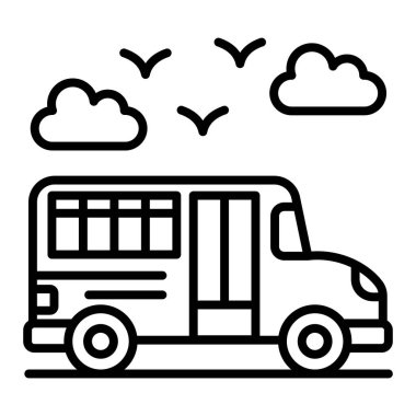 Okul servisi simgesi vektör. Logotype