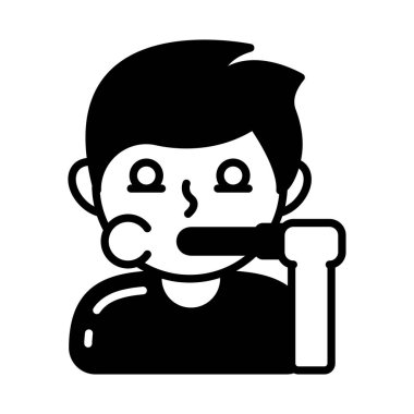 Vektör olarak diş fırçalama simgesi. Logotype