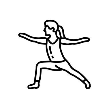 Savaşçı 2, vektör olarak poz simgesi. Logotype