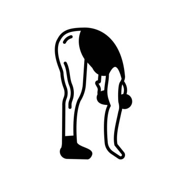 Uttanasana Poz simgesi vektörde. Logotype