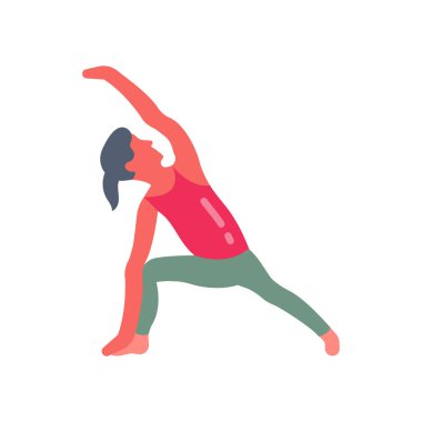 Utthita Parsvakonasana vektör simgesi. Logotype