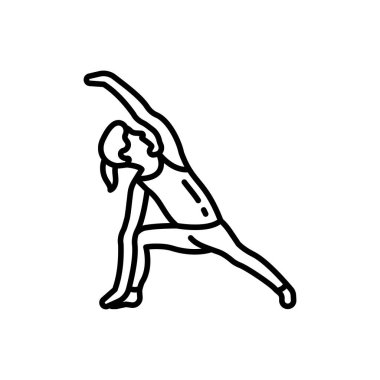 Utthita Parsvakonasana vektör simgesi. Logotype