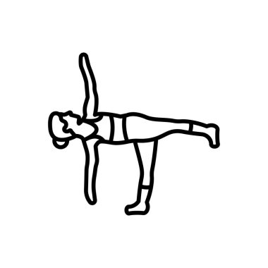 Ardha Chandrasana vektör simgesi. Logotype