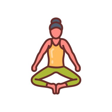 Baddha Konasana simgesi vektörde. Logotype