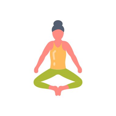 Baddha Konasana simgesi vektörde. Logotype