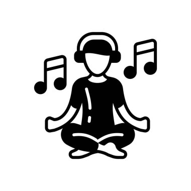 Müzik Meditasyon ikonu. Logotype