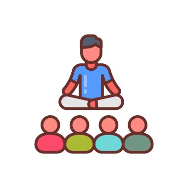 Vektör olarak yoga öğretmeni simgesi. Logotype