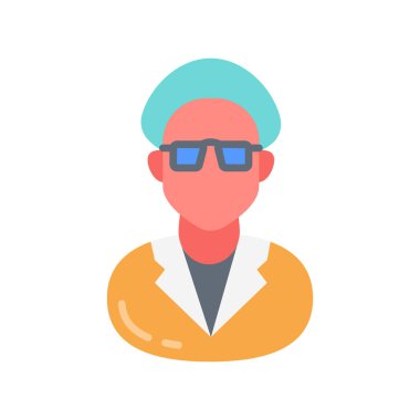 Vektör olarak mikrobiyolog ikonu. Logotype