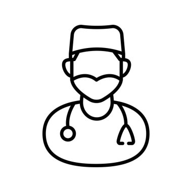 Vektör olarak erkek hemşire simgesi. Logotype