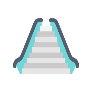 Yürüyen merdiven simgesi vektörde. Logotype