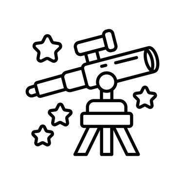 Uzay Müzesi ikonu vektör olarak. Logotype