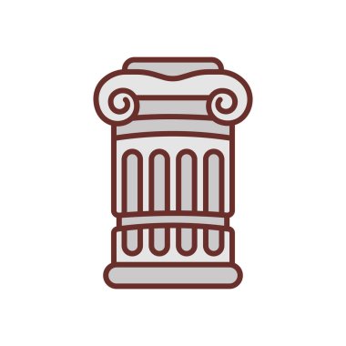 Vektör olarak müze sütun simgesi. Logotype