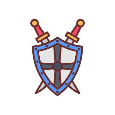 Antik Kalkan simgesi vektörde. Logotype