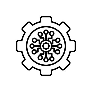 Vektör olarak Nano Mekanizma simgesi. Logotype