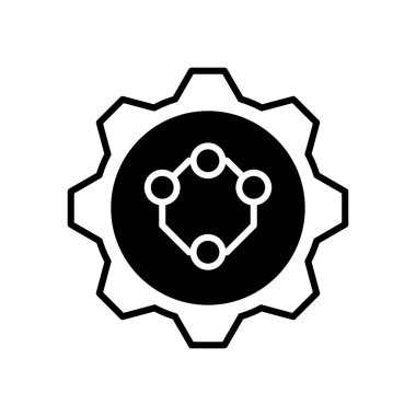 Vektör olarak nanomotor simgesi. Logotype