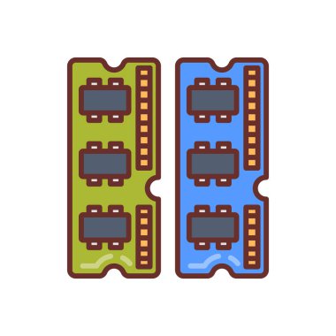 Vektör olarak M RAM simgesi. Logotype