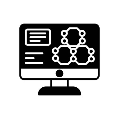 Vektör olarak kuantum bilgisayar simgesi. Logotype