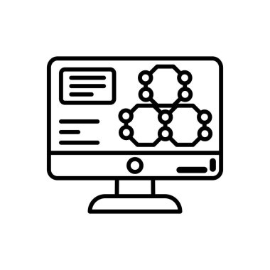 Vektör olarak kuantum bilgisayar simgesi. Logotype