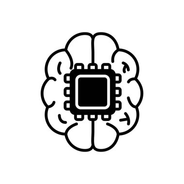 Vektör olarak sinirsel arayüz simgesi. Logotype