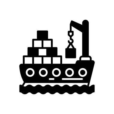 Kargo Gemisi simgesi vektörde. Logotype