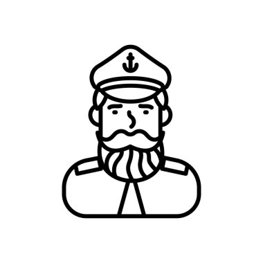 Deniz Kaptanı ikonu vektörde. Logotype