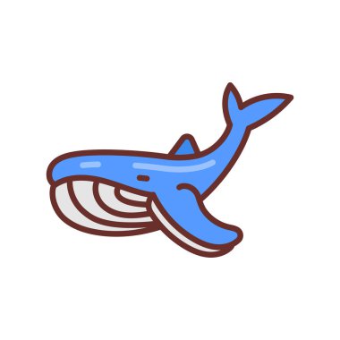 Vektör olarak balina simgesi. Logotype