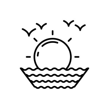 Vektör olarak Okyanus Gündoğumu simgesi. Logotype