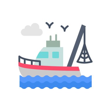 Balıkçı teknesi ikonu. Logotype