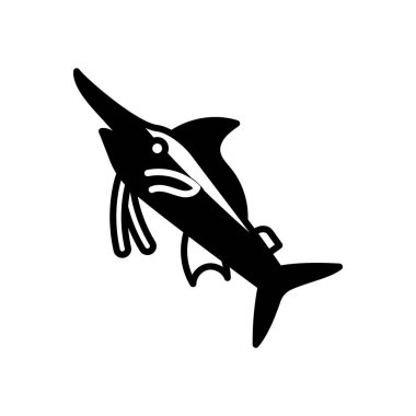 Vektör olarak Marlin Fish simgesi. Logotype