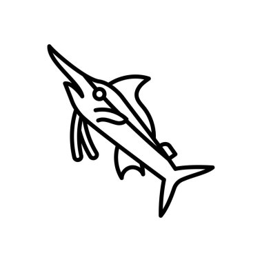 Vektör olarak Marlin Fish simgesi. Logotype