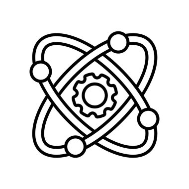 Mühendislik Fiziği ikonu vektörde. Logotype