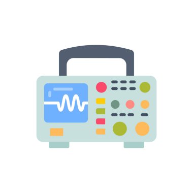 Oscilloscope simgesi vektörde. Logotype