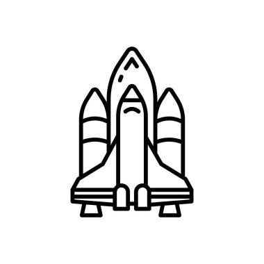 Uzay gemisi simgesi vektörde. Logotype