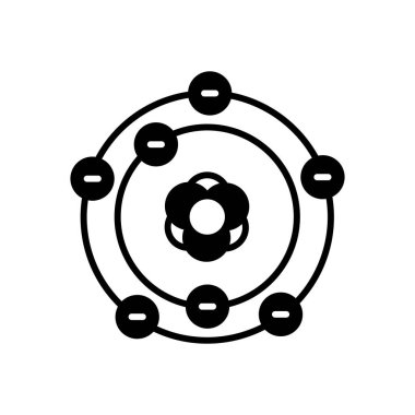 Atom simgesi vektörde. Logotype