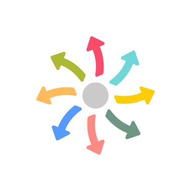 Merkezkaç Kuvveti simgesi vektörde. Logotype