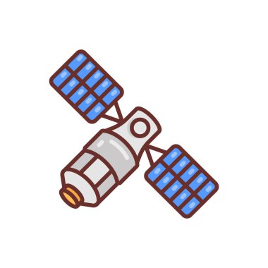 Uydu simgesi vektörde. Logotype