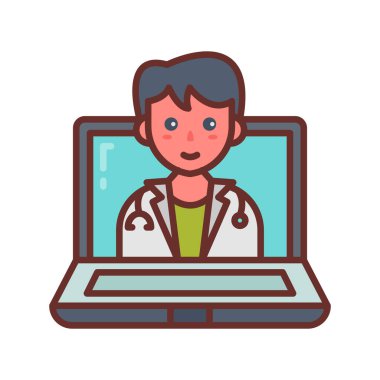 Çevrimiçi Doktor simgesi vektör içinde. Logotype