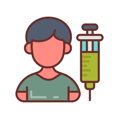 Aşı ikonu vektörde. Logotype