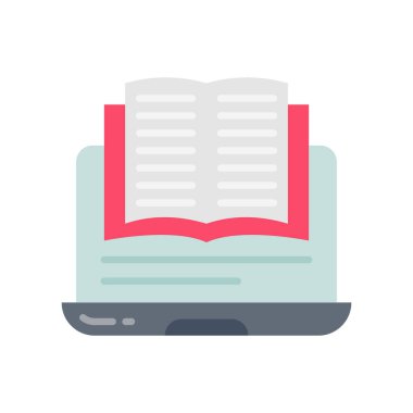 Vektör olarak çevrimiçi öğrenme simgesi. Logotype