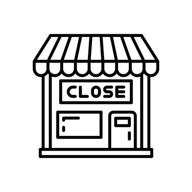 Vektör olarak dükkan kapatılmış simge. Logotype